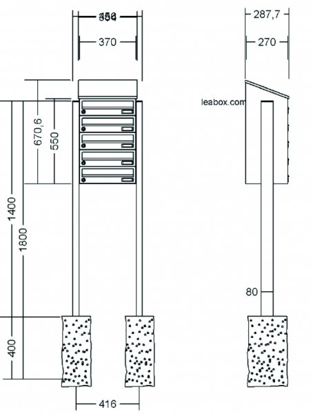 Leabox freistehend
